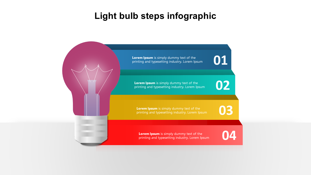 Light bulb steps infographic